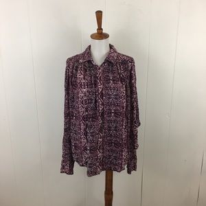 Free People Oversized Button Down Blouse‎